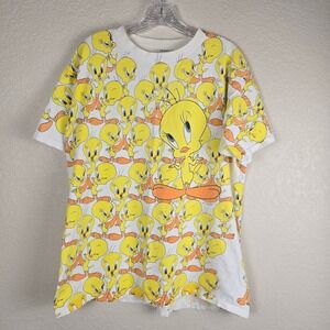 Vintage 1993 Tweety Bird All Over Print T-Shirt - Wild Oats - Size Large‎